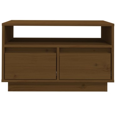 vidaXL Έπιπλο Τηλεόρασης Καφέ Μελί 60x35x37cm από Μασίφ Ξύλο Πεύκου