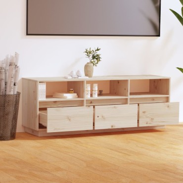 vidaXL Έπιπλο Τηλεόρασης 140x37x50cm από Μασίφ Ξύλο Πεύκου