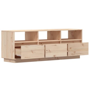vidaXL Έπιπλο Τηλεόρασης 140x37x50cm από Μασίφ Ξύλο Πεύκου