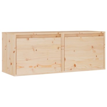 vidaXL Ντουλάπια Τοίχου 2 τεμ. 45x30x35cm από Μασίφ Ξύλο Πεύκου