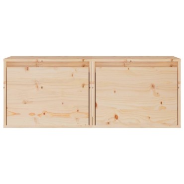 vidaXL Ντουλάπια Τοίχου 2 τεμ. 45x30x35cm από Μασίφ Ξύλο Πεύκου