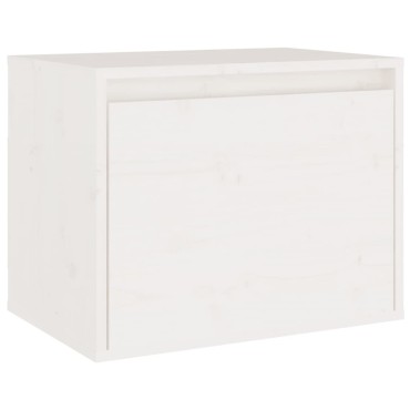 vidaXL Ντουλάπι Τοίχου Λευκά 45x30x35cm από Μασίφ Ξύλο Πεύκου 1 τεμ.