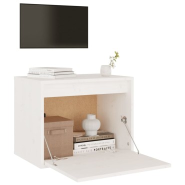 vidaXL Ντουλάπι Τοίχου Λευκά 45x30x35cm από Μασίφ Ξύλο Πεύκου 1 τεμ.
