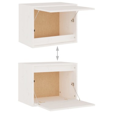 vidaXL Ντουλάπι Τοίχου Λευκά 45x30x35cm από Μασίφ Ξύλο Πεύκου 1 τεμ.