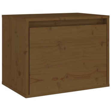 vidaXL Ντουλάπι Τοίχου Καφέ Μελί 45x30x35cm Μασίφ Ξύλο Πεύκου 1 τεμ.