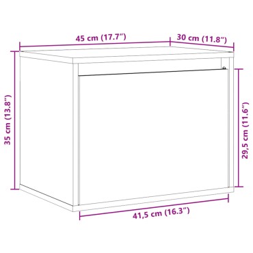 vidaXL Ντουλάπι Τοίχου Καφέ Μελί 45x30x35cm Μασίφ Ξύλο Πεύκου 1 τεμ.