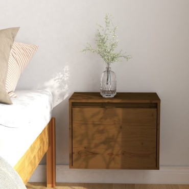 vidaXL Ντουλάπι Τοίχου Καφέ Μελί 45x30x35cm Μασίφ Ξύλο Πεύκου 1 τεμ.