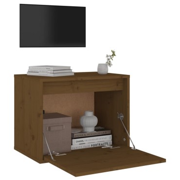 vidaXL Ντουλάπι Τοίχου Καφέ Μελί 45x30x35cm Μασίφ Ξύλο Πεύκου 1 τεμ.