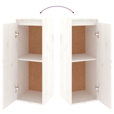vidaXL Ντουλάπι Τοίχου Λευκό 30x30x80cm από Μασίφ Ξύλο Πεύκου 1 τεμ.