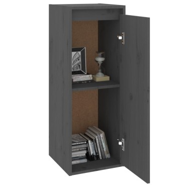 vidaXL Ντουλάπι Τοίχου Γκρι 30x30x80cm από Μασίφ Ξύλο Πεύκου 1 τεμ.