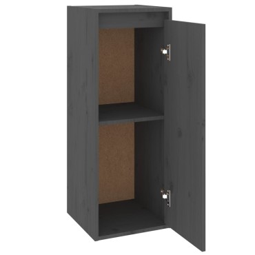 vidaXL Ντουλάπι Τοίχου Γκρι 30x30x80cm από Μασίφ Ξύλο Πεύκου 1 τεμ.