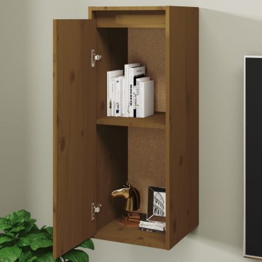 vidaXL Ντουλάπια Τοίχου 2 τεμ. Καφέ Μελί 30x30x80cm Μασίφ Ξύλο Πεύκου