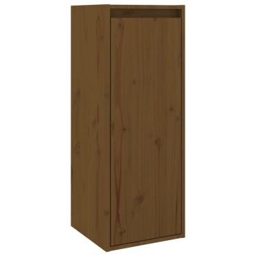 vidaXL Ντουλάπια Τοίχου 2 τεμ. Καφέ Μελί 30x30x80cm Μασίφ Ξύλο Πεύκου