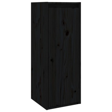 vidaXL Ντουλάπι Τοίχου Μαύρο 30x30x80cm από Μασίφ Ξύλο Πεύκου 1 τεμ.