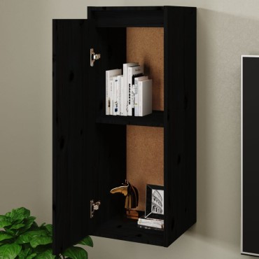 vidaXL Ντουλάπι Τοίχου Μαύρο 30x30x80cm από Μασίφ Ξύλο Πεύκου 1 τεμ.