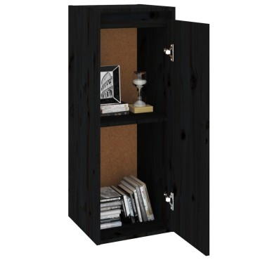 vidaXL Ντουλάπι Τοίχου Μαύρο 30x30x80cm από Μασίφ Ξύλο Πεύκου 1 τεμ.