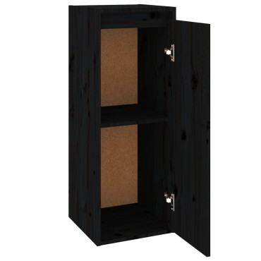 vidaXL Ντουλάπι Τοίχου Μαύρο 30x30x80cm από Μασίφ Ξύλο Πεύκου 1 τεμ.