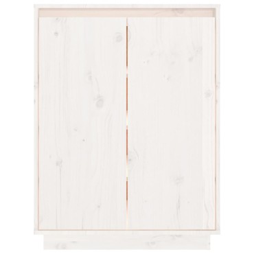 vidaXL Παπουτσοθήκη Λευκή 60x35x80cm από Μασίφ Ξύλο Πεύκου