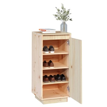 vidaXL Παπουτσοθήκη 35x35x80cm από Μασίφ Ξύλο Πεύκου