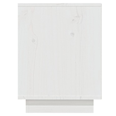 vidaXL Παπουτσοθήκη Λευκή 110x34x45cm από Μασίφ Ξύλο Πεύκου