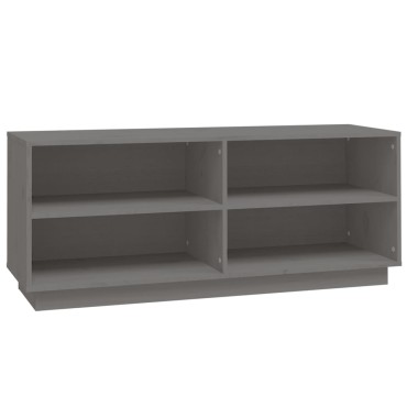 vidaXL Παπουτσοθήκη Γκρι 110x34x45cm από Μασίφ Ξύλο Πεύκου