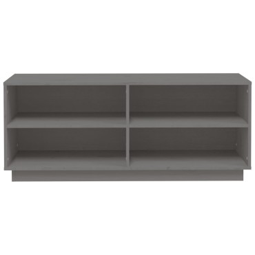 vidaXL Παπουτσοθήκη Γκρι 110x34x45cm από Μασίφ Ξύλο Πεύκου