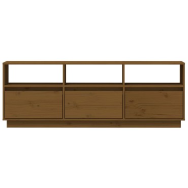 vidaXL Έπιπλο Τηλεόρασης Καφέ Μελί 140x37x50cm από Μασίφ Ξύλο Πεύκου