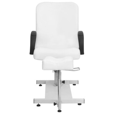 vidaXL Καρέκλα Μασάζ με Υποπόδιο Λευκή 127x60x98 εκ. Συνθετικό Δέρμα