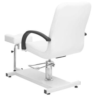 vidaXL Καρέκλα Μασάζ με Υποπόδιο Λευκή 127x60x98 εκ. Συνθετικό Δέρμα