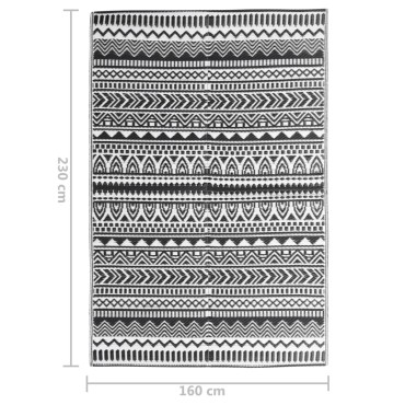 vidaXL Χαλί εξωτερικού χώρου ARAKIL Μαύρο 160x230 cm PP