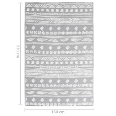 vidaXL Χαλί εξωτερικού χώρου ARAKIL Γκρι 160x230 cm PP