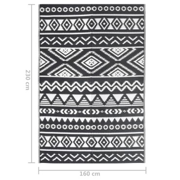 vidaXL Χαλί εξωτερικού χώρου ARAKIL Μαύρο 160x230 cm PP