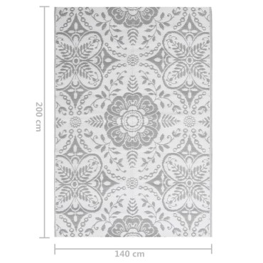 vidaXL Χαλί εξωτερικού χώρου ARAKIL Ανοιχτό γκρι 140x200 cm PP