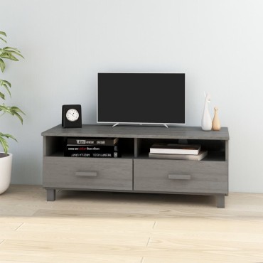 vidaXL Έπιπλο Τηλεόρασης HAMAR Αν. Γκρι 106x40x40cm Μασίφ Ξύλο Πεύκου