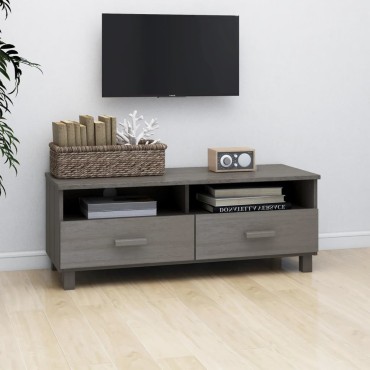 vidaXL Έπιπλο Τηλεόρασης HAMAR Αν. Γκρι 106x40x40cm Μασίφ Ξύλο Πεύκου