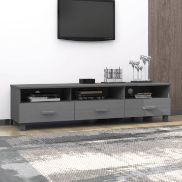vidaXL Έπιπλο Τηλεόρασης HAMAR Σκ. Γκρι 158x40x40cm Μασίφ Ξύλο Πεύκου