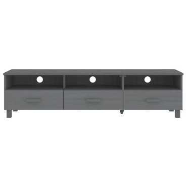 vidaXL Έπιπλο Τηλεόρασης HAMAR Σκ. Γκρι 158x40x40cm Μασίφ Ξύλο Πεύκου