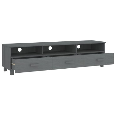 vidaXL Έπιπλο Τηλεόρασης HAMAR Σκ. Γκρι 158x40x40cm Μασίφ Ξύλο Πεύκου