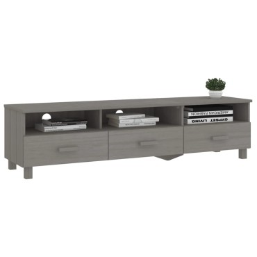 vidaXL Έπιπλο Τηλεόρασης HAMAR Αν. Γκρι 158x40x40cm Μασίφ Ξύλο Πεύκου