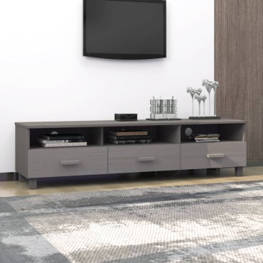 vidaXL Έπιπλο Τηλεόρασης HAMAR Αν. Γκρι 158x40x40cm Μασίφ Ξύλο Πεύκου