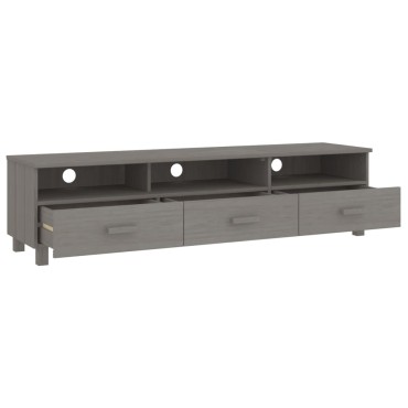 vidaXL Έπιπλο Τηλεόρασης HAMAR Αν. Γκρι 158x40x40cm Μασίφ Ξύλο Πεύκου