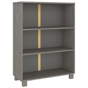 vidaXL Βιβλιοθήκη HAMAR Αν. Γκρι 85x35x112cm Μασίφ Ξύλο Πεύκου 1 τεμ.