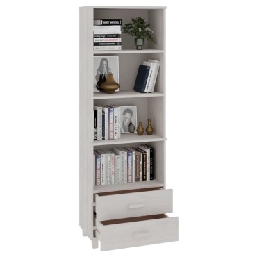 vidaXL Ραφιέρα HAMAR Λευκή 60x35x180cm από Μασίφ Ξύλο Πεύκου 1 τεμ.