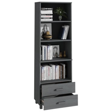 vidaXL Ραφιέρα HAMAR Σκ. Γκρι 60x35x180cm από Μασίφ Ξύλο Πεύκου 1 τεμ.