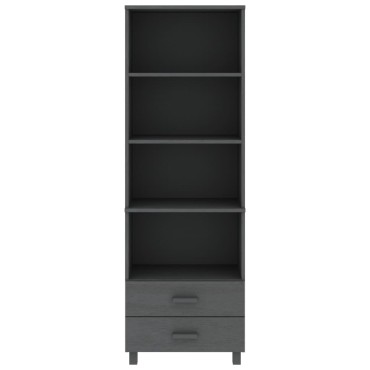 vidaXL Ραφιέρα HAMAR Σκ. Γκρι 60x35x180cm από Μασίφ Ξύλο Πεύκου 1 τεμ.