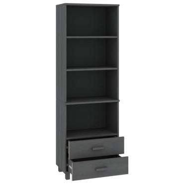 vidaXL Ραφιέρα HAMAR Σκ. Γκρι 60x35x180cm από Μασίφ Ξύλο Πεύκου 1 τεμ.