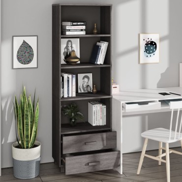 vidaXL Ντουλάπι HAMAR Αν. Γκρι 60x35x180cm Μασίφ Ξύλο Πεύκου 1 τεμ.