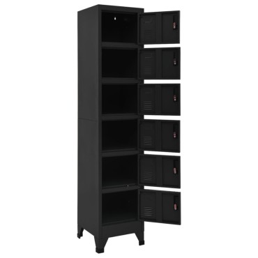 vidaXL Φοριαμός Μαύρος 38x40x180cm Ατσάλινος 1 τεμ.