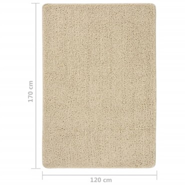 vidaXL Χαλί Shaggy Αντιολισθητικό Κρεμ 120x170cm
