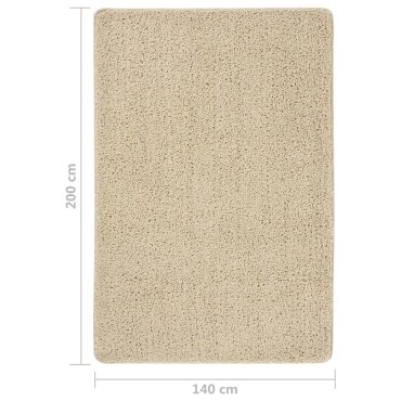 vidaXL Χαλί Shaggy Αντιολισθητικό Κρεμ 140x200cm